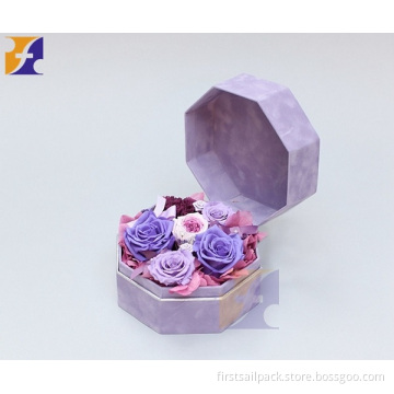 Octagon shaped flower box gift box